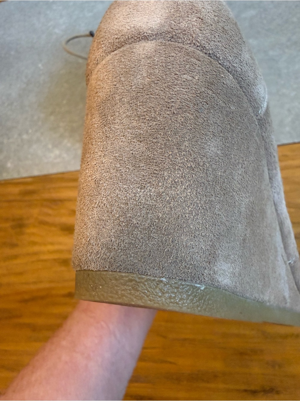 TOMS Desert Wedge Taupe Suede Lace-Up Bootie Size 11 - Picture 12 of 13